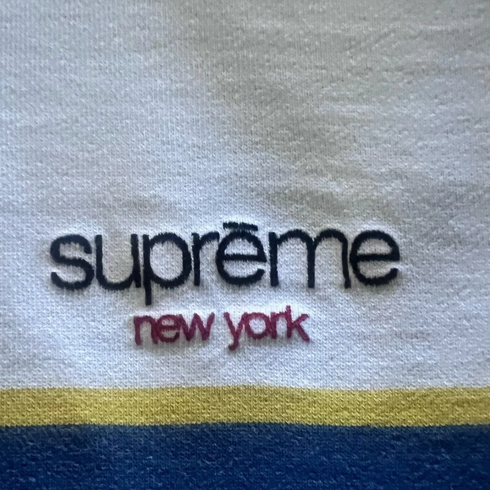 Supreme Green, White & Navy Striped Hooded Sweatshirt - Picture 3 of 10